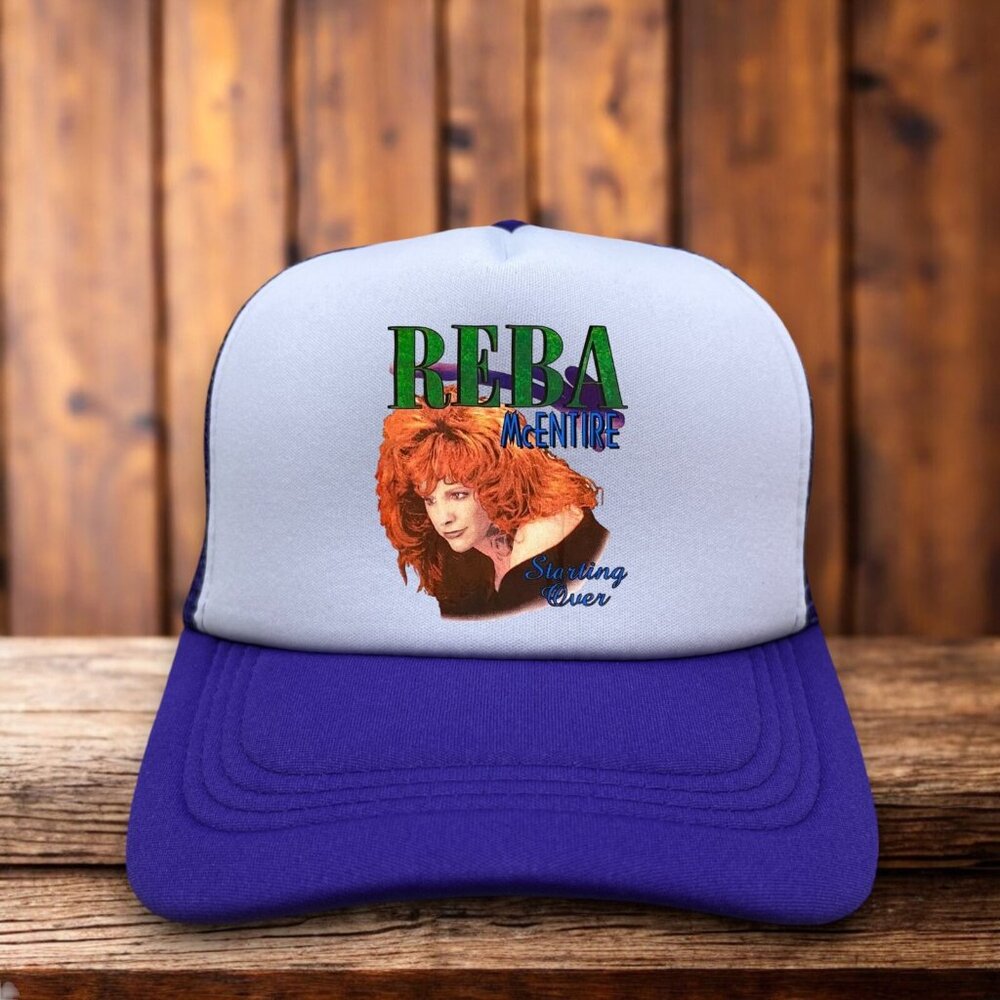 Reba McEntire Unisex Trucker Hat Purple Snapback Country Western Outlaw Music